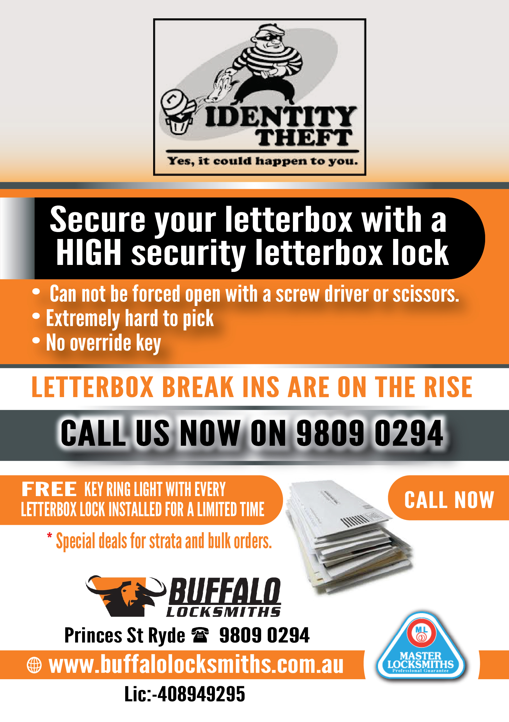 Letterbox locks Buffalo Locksmiths Sydney